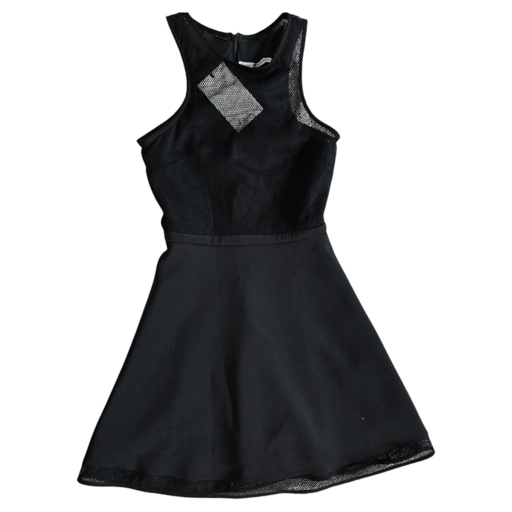 NWT Camilla and Marc Black Dress A-Line Mini Size 2 Scuba Net Top Night Out - Picture 15 of 16